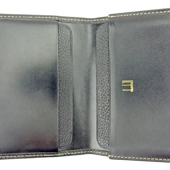 20%OFF Dunhill Card Case Logo Plate Leather Authentic USED - Picture 7 of 7
